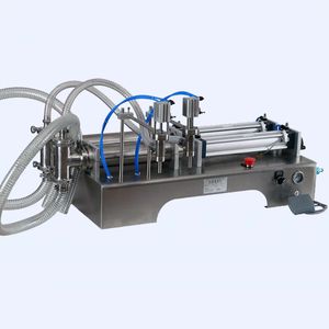 Foot Pedal Liquid Filling Machine For Beverage Pure Water Soy Sauce Vinegar Double Head Filler Pneumatic Liquid Packaging Equipment