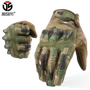 Fem fingrarhandskar Multicam Tactical Military Full Finger Gloves Army Paintball Airsoft Combat Touch Screen Rubber Protective Glove Men Women 220921