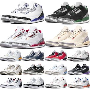 Outdoor Shoes jumpman 3s 3 Basketball Shoes Cardinal Red Muslin Pine Green Midnight Navy Racer Blue White Cement Cool Grey Fire Red Fragment Midnight Navy