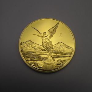 Gifts Mexico Liberty Gold Plated Coin Commemorative Eagle Snake Coins Collection