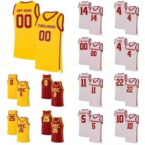 NIK1 NCAA COLLEGE USC Trojans Basketball Jersey 21 Onyeka Okongwu 22 Drake London 23 Max Agbonkpolo 24 Brian Scalabrineカスタムステッチ