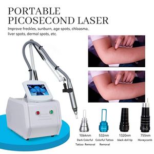 2024 PICOSECOND LASER Beauty Items Ålder Fläckar Borttagning Tatuering Borttagning Skinskada L ASER FASSABETERBEHANDLING MASKIN MED 1064 532 755NM