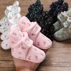 Botas estampas de algodão nascida meias de bebê sapatos menino menina criança booties de primeiro caminhadas