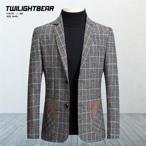 Männer Anzüge Blazer Männlichen Mantel Britischen Plaid Herbst Frühling Schlank Business Casual Blazer Männer Kleidung Oberbekleidung Anzug Jacke AG3012 220920