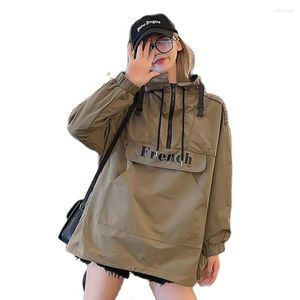 Women's Jackets SS22 Style Women Short Coat Windbreaker Hooded Hip Hop Baseball Suit Jacket Casual Lady Pizex