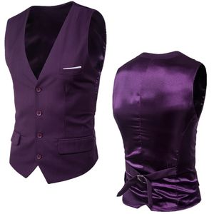 Men's Vests Purple Suit Men Spring Slim Fit Sleeveless Waistcoat Mens Formal Business Wedding Dress Chaleco Hombre 220920