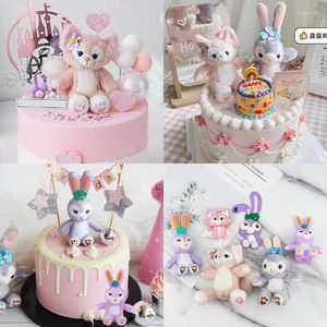 Festive Supplies Cartoon Cute Plush Children Baby Cake Decoration Cupcake Topper Happy Easter Day Decor Kid Birthday Favor