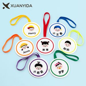 Customized Embroidery Hand Lanyard Name Tag Cute for Children Kindergarten Nursery School Backpack