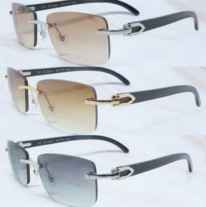 Güneş gözlüğü Fransa Erkekler Premium Gözlük Kadınlar Rimless Ahşap Buffalo Boyffs Tasarımcı Güneş Çerçevesi Gafas de Sol Mujer