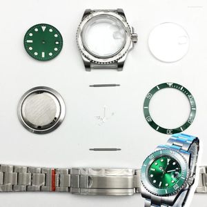 Orologi da polso Orologio retrofit Kit Green Water Ghost Cassa da 40 mm Solido acciaio inossidabile 316L Vetro zaffiro Quadrante luminoso Lancette Adatto a NH35/8215