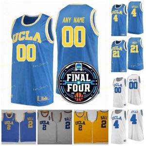 NIK1 NCAAバスケットボールファイナルフォーUCLAブルーインズカレッジ24 Jalen Hill Jersey 34 David Singleton 2 Lonzo Ball Zach Lavine Kevin Love Baron Davis