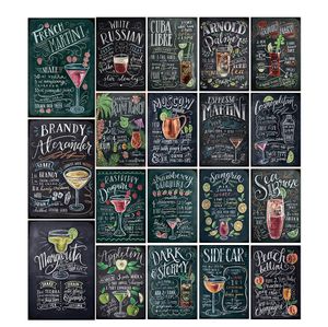 Metal Painting Coffee Bar Cocktail Blackboard Vintage Tinplate Decorative Painting Home Crafts Printing Offset Printing Simple Wall Hanging Living Room