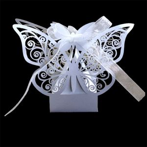 Gift Wrap Butterfuly Laser Cut Wedding Bridal Favors Gifts Box Candy Boxes With Ribbon Christening Baby Shower Wedding Party Decor