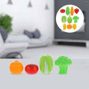 パーティーデコレーション野菜フルーツプレイフルーツミニチュアセットキッズアクセサリーのふりをするミニファケトイズケーキキッチン装飾テーブルサンド植物