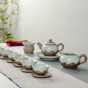 Чашки блюдцы 2022 Китайская керамика ремесла чайная чашка однослойная чашка ru kiln teacup service vintage маленький питьевой оптом B011
