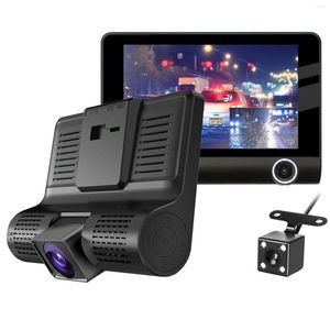 Camcorders Car DVR 3 Cameras Lens 4,0 tums Dash Camera Dual RearView Video Recorder Auto Registrator DVRS CAM