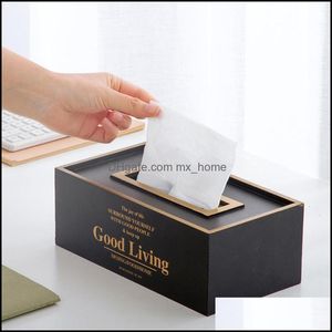 Tissue-Boxen Servietten Nordic Ins Holzhandwerk Wohnzimmer Esszimmer Dekoration Ornamente Einfache Box Home Storage Organisation D Mxhome Dhyx1