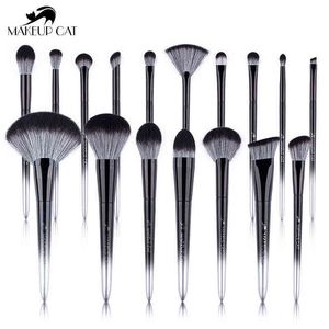 Makeup Brushes Makeup Cat Cosmetic Brush New Black Silver Series Basf Hair Soft Borstes Beginner and Professional Beauty Tool Make Up Pen T220921