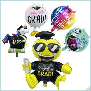 Decorazione per feste Lamina d'aria in alluminio Palloncini ad elio Regalo di laurea Bomboniera Decorazioni per diploma Decor Congratulazioni Grad Nerdsropebags500Mg Dhljq