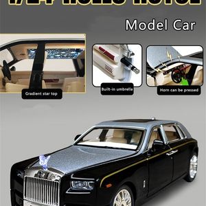 Diecast Model car 1 24 Simulation Rolls-Royce Phantom Alloy Metal Ornaments Luxury Sedan Children's Toy Boy Collection 220921