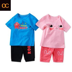 Old Cobbler NF45E01 conjunto de roupas infantis graffiti personalizado verão roupas de bebê bebê camisa calças terno agasalhos para 1 2 3 anos