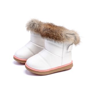 Stivali Bambini Peluche Neve Bambino Inverno Pelliccia di coniglio ispessita Ragazze Ragazzi Scarpe di cotone morbido Moda adorabile Sport all'aria aperta Botas 220921