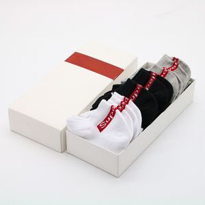 Boxed Tide Brand Sports Socks Streetwear Socks Letter Embroidery Jacquard Ankle Length