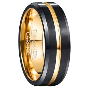 Cluster Rings Tungsten Carbide Ring 8mm wide electroplated black golden frosted surface tungsten steel ring 220921