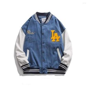 Men's Jackets Bomber Jacket Letter Embroidery Striped Hip Hop Men Japanese Harajuku Streetwear Fashion Outerwear Mens Top Clothing