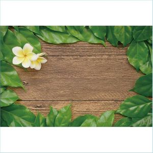 Party Decoration Wooden Board Backdrop Green Leaf Yellow Flower Background Birthday Baby Shower Wedding Po Booth Studio Pro Bdesports Dhwdl