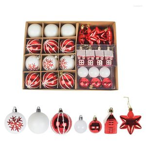 Вечеринка украшения продукт Рождественский орнамент PS Ball House Gift Box Set Tree Tree 28pcs