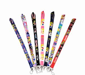 Celas do telefone celular Charms Wholesale 600pcs Jap￣o Anime Sailor Moon cord￣o de colheita de pesco￧o Black Stripe Black for Car chave de identifica￧￣o do carro para celular portador de celular titular