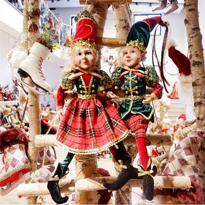 Dekoracje świąteczne ABXMAS 1PAIR ELF PLUSH TOUS FOR HOME DEK DOKONACH Para Elfy Elfy Lalki Świąteczne Rok Dift Kids Dekoracja Navidad Natal Xmas 220921