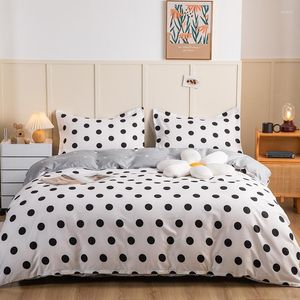 Set di biancheria da letto 3/4 pezzi Set poliestere/cotone stampato tessuto biancheria da letto copripiumino lenzuolo federa donna letti per adulti King Full