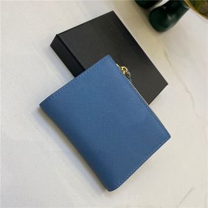 Stylish Photo Holder Short Wallets Zipper Pocket Mini Purses Credit Card Holder Coin Bag Folding Purse With Box