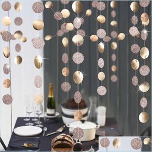 Decoração de festa 4m Twinkle Star Round Shape Banner Paper Garlands Garlands menino meninas felizes decorações de primeiro aniversário Casamento Chr Bdebag DH1DH