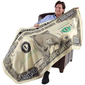 Blankets Milion Dollar Bill Money Pattern 3D Imperius Flannel Fleece Throw Blanket For Traveling Living Room Bedroom Camping 180X90cm