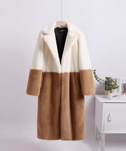 Women's Fur Coat Women Color Matching Mink Velvet Faux Jacket Female Long Sleeve Warm Winter Jackets 2022