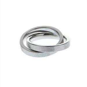 2022 New Titanium Steel Double Ring Ring Tide Element Circle Simple Niche High-End Does Not Fade Couple Fashion Accessories