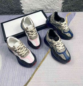 Atletik Açık Tasarımcı Rhyton Sıradan Ayakkabı Deri Sıradan Ace İtalyan Çocuklar Ayakkabı Konforlu Moda Çocuk Spor ayakkabı
