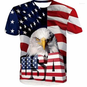 Heren t shirts usa vlagstrepen en sterren printing t-shirt mannen / vrouwen sexy 3d t-shirt print adelaar Amerikaanse zomer tops tees