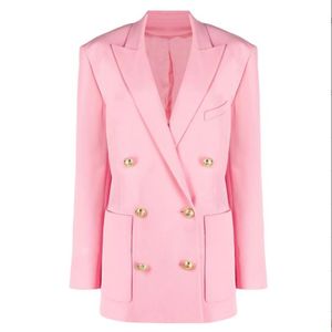 908 XXL 2022 Осенний бренд и тот же стиль пальто с длинным рукавом черный белый розовый зеленый лацкальный шейный шейный шей