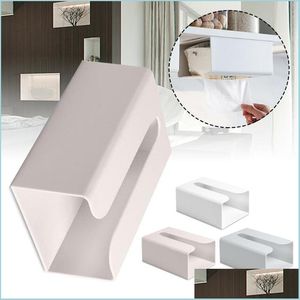 Tissue Boxes Napkins Wall Mounted Kitchen Paper Towel Holder Bathroom Punch- Storage Rack Hook Box Drop Delivery 2021 Home Yydhhome Dhhh4