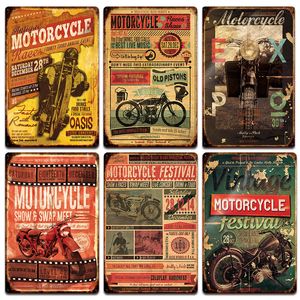 Metallgemälde, neue Retro-Auto-Blechgemälde, Café-Bar, Hintergrund, Wanddekoration, Gemälde, Motorrad, rahmenloses Gemälde, Wohnzimmer, Heimdekoration, Größe 20 x 30 cm