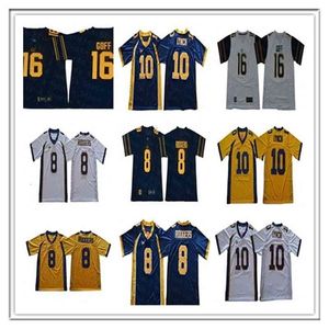 WSKT NCAAメンズレトロ16 Jared Goff 8 Aaron Rodgers 10 Marshawn Lynch California Golden College Football Stiched Jerseys安いサイズS-3XL