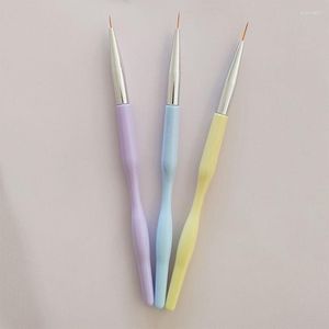 Nail Brushes 3Pcs Acrylic French Stripe Art Liner Brush Set 3D Tips Manicure Drawing Pen UV Gel Painting Tools