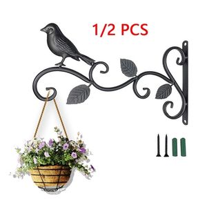 Planters Pots Garden Iron Hook Bracket Metal Practical Wall Mounted Flower Pot Basket for Outdoor Indoor Hanging Plants Supplies 220921