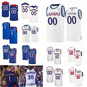 SJ College Kansas Jayhawks Basketball Jersey 3 Dajuan Harris 30 Ochai Agbaji 33 David McCormack 34 Pierce Customed zszyte