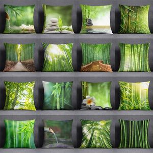 Pillow Case Bamboo Forest Pattern Series Gift Home Office Decoration Bedroom Sofa Car Cushion Cover Pillowcase