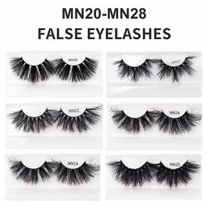 Tjock Curly 25mm Mink False Eyelashes Naturligt mjuk och delikat återanvändbar hand Made Multilayer Fake Lashes Messy Crisscross Eyelash Extensions Eyes Makeup